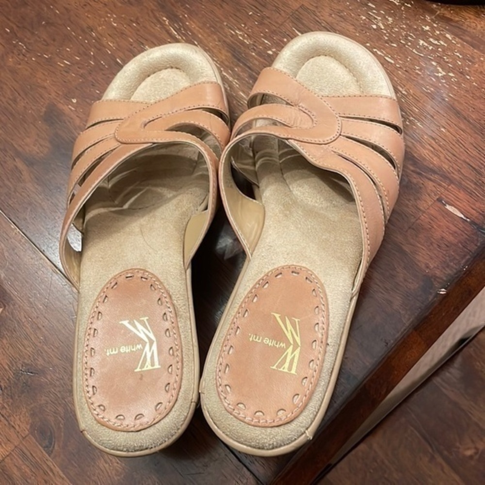 White mt. Size 9 slip on sandal